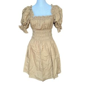 Levi A line smocked dress, butternut, Large